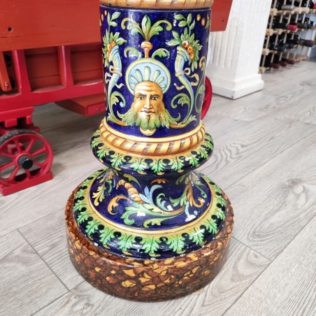 Colonna in ceramica policroma Molaroni Pesaro h. 108 cm