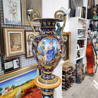 Vaso policormo ceramica di Faenza su originale di Molaroni Pesaro h. 67 cm