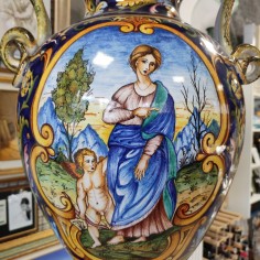 Vaso policormo ceramica di Faenza su originale di Molaroni Pesaro h. 67 cm 2