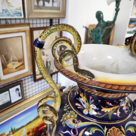 Vaso policormo ceramica di Faenza su originale di Molaroni Pesaro h. 67 cm