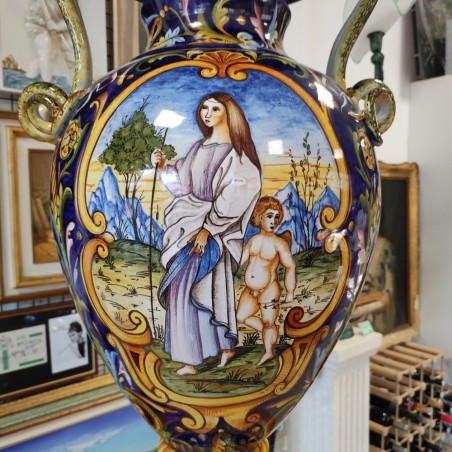 Vaso policormo ceramica di Faenza su originale di Molaroni Pesaro h. 67 cm