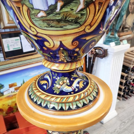 Vaso policormo ceramica di Faenza su originale di Molaroni Pesaro h. 67 cm