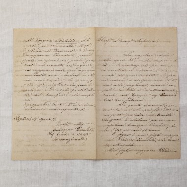 Originale lettera manoscritta del politico e patriota Giuseppe Zanardelli