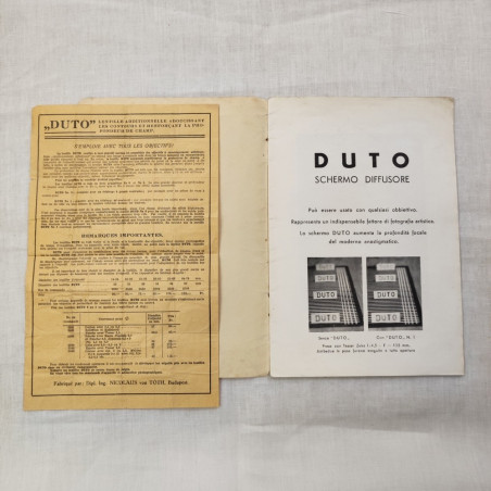 DUTO schermo diffusore, catalogo illustrativo anno 1939