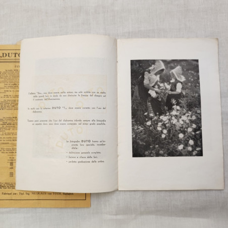 DUTO schermo diffusore, catalogo illustrativo anno 1939