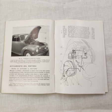 Fiat 500c libretto uso manutenzione 10 ed. anno 1951 originale