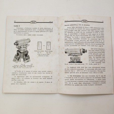 Opuscolo pubblicitario livelli topografici ZEISS anno 1940