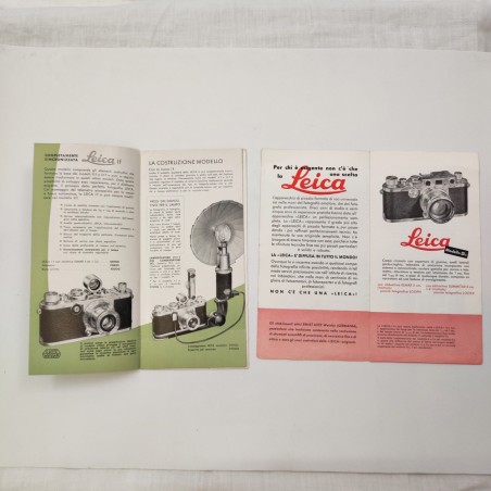 LEICA lotto di due opuscoli pubblicitari anni 50