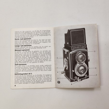 Libretto istruzioni fotocamera ROLLEIFLEX Standard 1939
