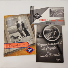 AGFA lotto di 3 opuscoli fotocamere anni 30