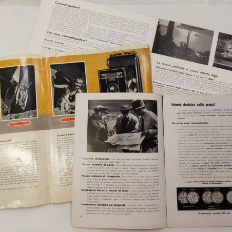 AGFA lotto di 3 opuscoli fotocamere anni 30
