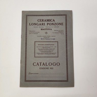 Catalogo produzione ceramiche Longari Ponzone Mantova 1922