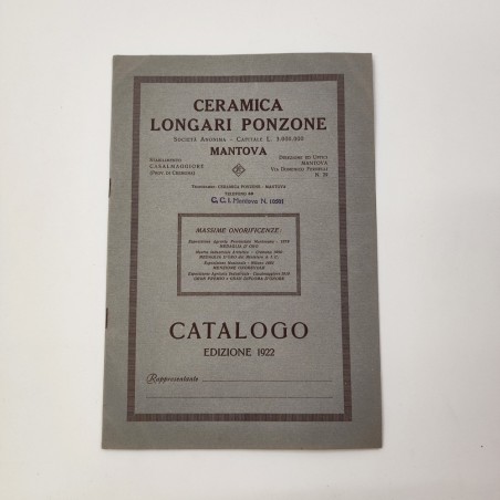 Catalogo produzione ceramiche Longari Ponzone Mantova 1922