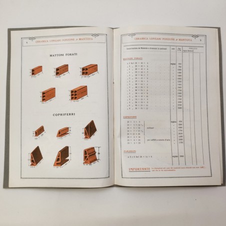 Catalogo produzione ceramiche Longari Ponzone Mantova 1922