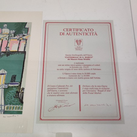 Fotolitografia Remo Brindisi San Marco 1982 - 35x25 cm