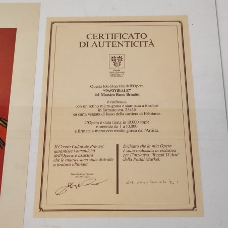 Fotolitografia Remo Brindisi Pastorale 1972 - 35x25 cm