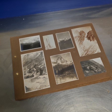 Vecchio album fotografie primi del 900 paesaggi montani Alpi piemontesi