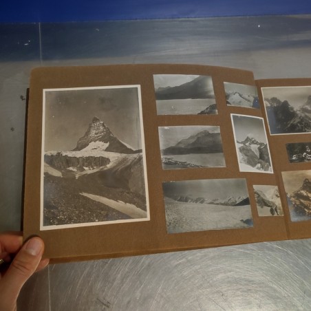 Vecchio album fotografie primi del 900 paesaggi montani Alpi piemontesi