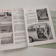Fiat 850 libretto uso manutenzione 4° edizione 1964 + appendice 2