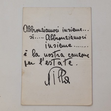 NILLA PIZZI fotografia su cartolina promozionale con dedica autografa