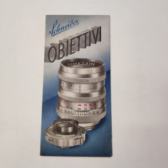 Libretto brochure obiettivi Schneider anno 1952