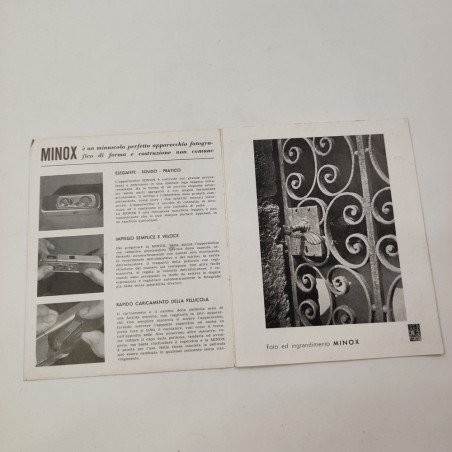 MINOX brochure opuscolo pubblicitario micro apparecchio fotografico