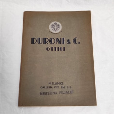 Catalogo DURONI & C. Ottici Milano Galleria Vitt. Emanuele - 1933