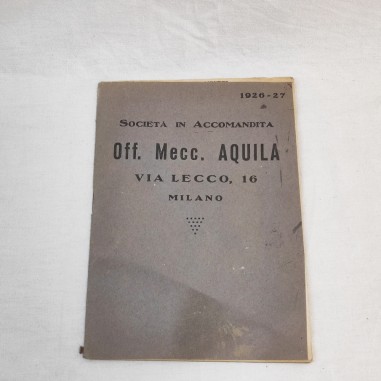 Listino rivenditori e grossisti Officine Meccaniche l'Aquila anno 1926-1927