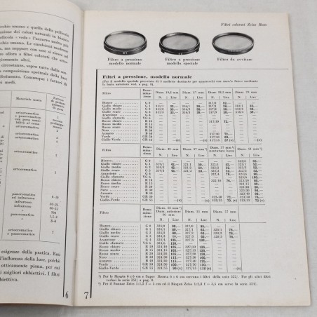 Catalogo Listino prezzi opuscolo pubblicitario ZEISS IKON B852 anni 30