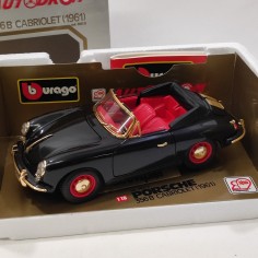 Burago Porsche 356 Cabriolet 1961 nera sc. 1/18 serie speciale limitata 2