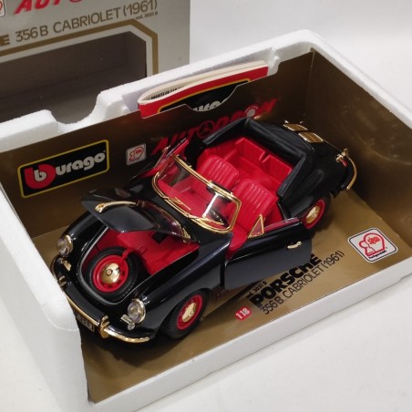 Burago Porsche 356 Cabriolet 1961 nera sc. 1/18 serie speciale limitata