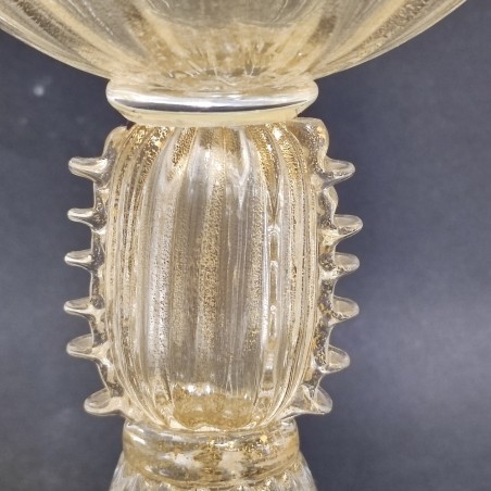 La Murrina coppa in vetro RETRO' con intrusioni in oro h. 26,5 cm