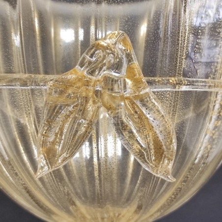 La Murrina coppa in vetro RETRO' con intrusioni in oro h. 26,5 cm