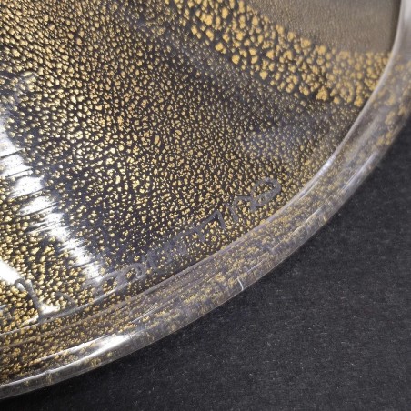 La Murrina coppa in vetro RETRO' con intrusioni in oro h. 26,5 cm