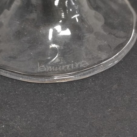 Vaso bicchiere La Murrina a cono con doppia sfera dorata e anello blu h. 24 cm