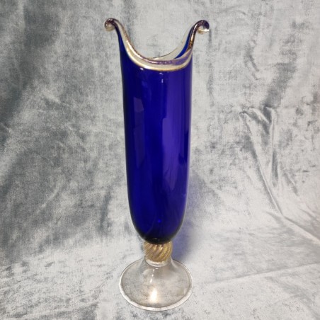 La Murrina vaso collezione MINUETTO colore blu con scaglie d'oro h. 35 cm