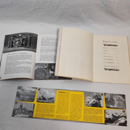 VOIGTLANDER lotto di 3 opuscoli macchine fotografiche anno 1937 e 1938