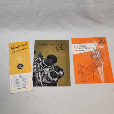 BOLEX PAILLARD lotto di 3 opuscoli pubblicitari anni 40/50