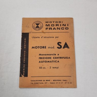 Motori Morini Franco libretto istruzioni per motore mod. SA 48 cc 2 tempi