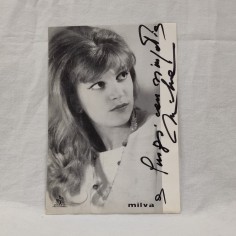 MILVA cartolina promozionale con autografo originale