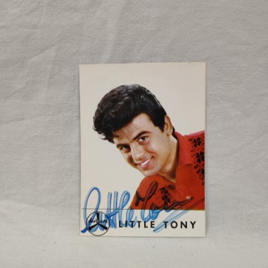 LITTLE TONY foto formato 7,5x10 cm con autografo originale