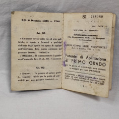 Librettino Patente di guida abilitazione di primo grado anno 1951 2
