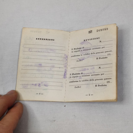 Librettino Patente di guida abilitazione di primo grado anno 1951