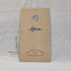 Menù Grand Hotel de la Minerve ROMA Mons. Tiberghien 1907
