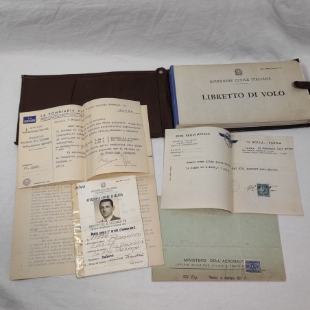 Libretto di volo personale aviazione Civile Italiana e documenti dal 1938 a 1969