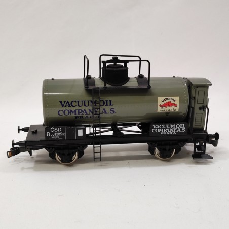 Carro ferroviario cisterna in latta marca ETS scala 0 Vacuum Oil Praha