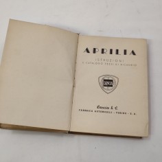 Lancia Aprilia manuale istruzioni e catalogo pezzi di ricambio 1938 - Originale 2
