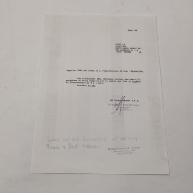 ALEJANDRO DE TOMASO autografo originale su lettera commerciale 22/03/1989