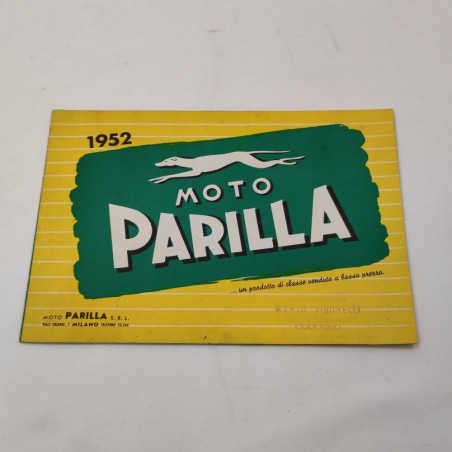 Catalogo Moto Parilla 1952 - Timbro concessionario Vigorelli Codogno