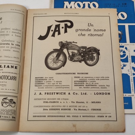 Lotto di 3 riviste MOTOCICLISMO 1950 1956 e 1957